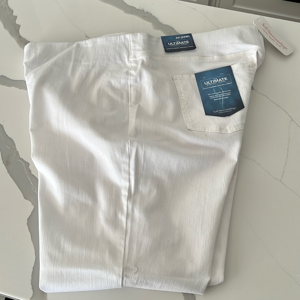 NWT Soft Surroundings White Jeans 22W